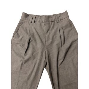 ZARA Women Gray Pleated Elastic Waist Trousers Pants Size 10 Made in Spain